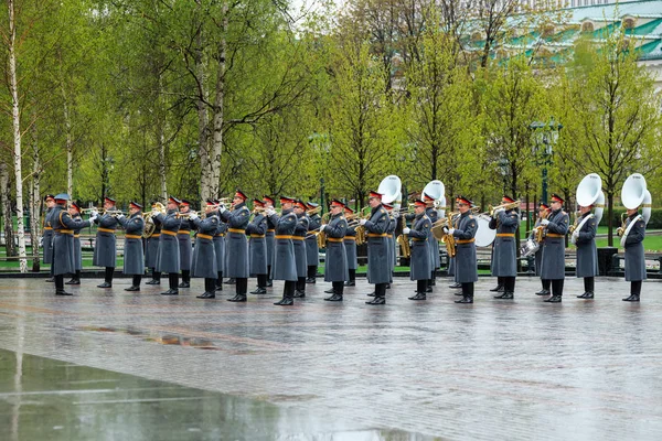 Москва Россия Мая 2017 Года Военный Образцовый Оркестр Почетного Караула — стоковое фото