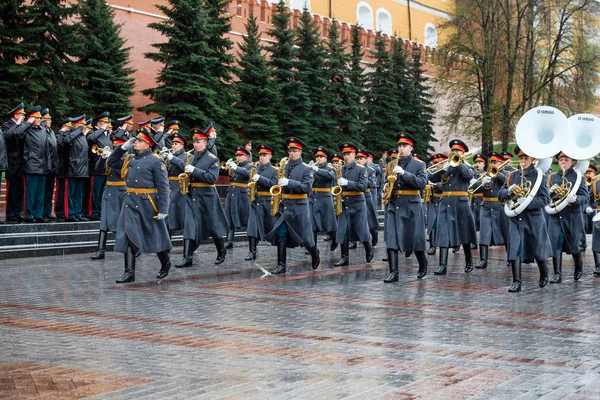 Moskva Rusko Května 2017 Vojenská Příkladná Skupina Čestné Stráže Slavnostní — Stock fotografie