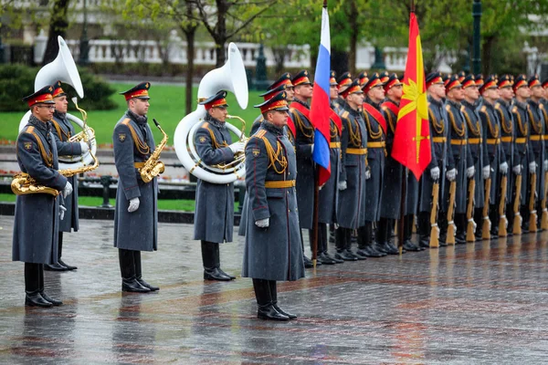 Moskva Rusko Květen 2017 Vojáci Čestná Stráž 154 Preobraženskij Pluku — Stock fotografie