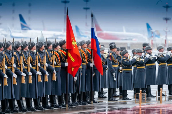 Moscow Russia December 2019 154 Preobrazhensky Ezred Díszőrségének Katonái Találkozót — Stock Fotó