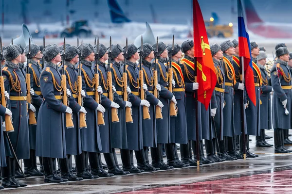 Moscow Russia December 2019 154 Preobrazhensky Ezred Díszőrségének Katonái Találkozót — Stock Fotó