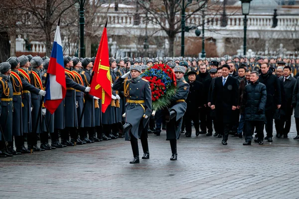 Moscow Ryssland December 2019 Mongoliets Premiärminister Ukhnaagiin Khurelsukh Med Hedersgardets — Stockfoto