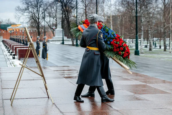 Moscow Ryssland December 2019 Hedersvakten Vid 154 Preobrazjenskijs Regemente Infanteriets — Stockfoto