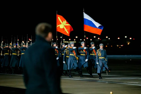 Moscow Rússia Dezembro 2019 Companhia Guarda Honra Oferece Uma Cerimônia — Fotografia de Stock