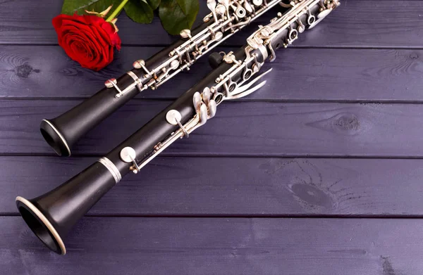 Müzikal arka plan, poster - obua, klarnet.