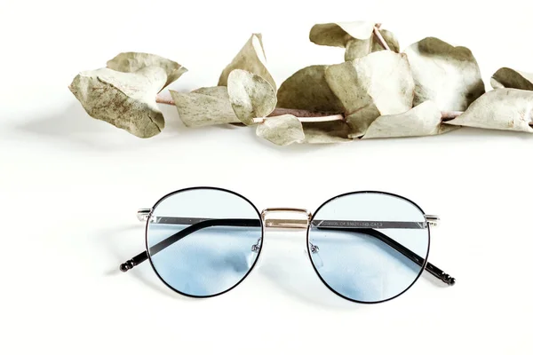 スタイリッシュな女性用メガネやアクセサリー 光学店 眼の健康管理 — ストック写真
