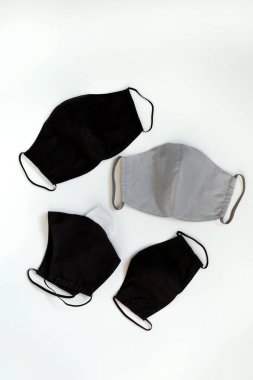 Covid 19 Coronavirus konsepti, maske arka planı. Metin için yer.