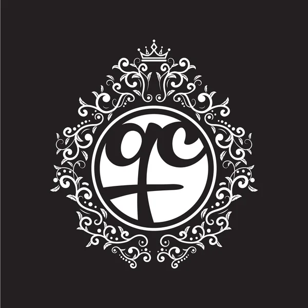 vintage circle initial logo