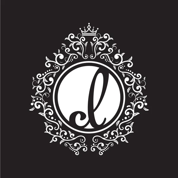 Logotipo inicial círculo vintage — Vector de stock