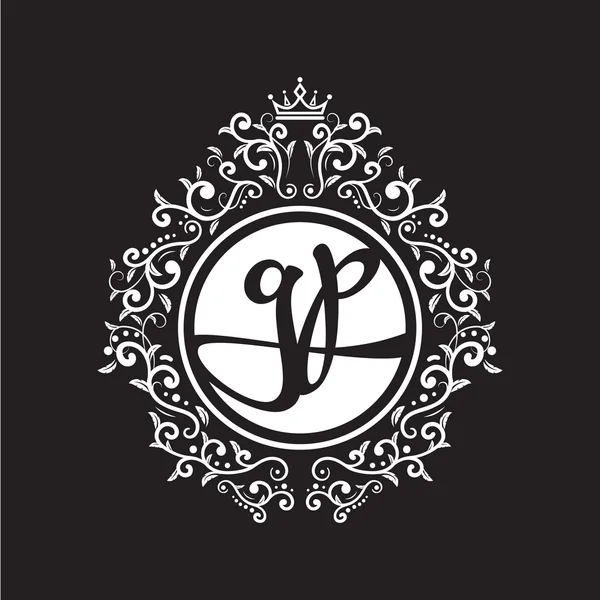 Logotipo inicial círculo vintage —  Vetores de Stock