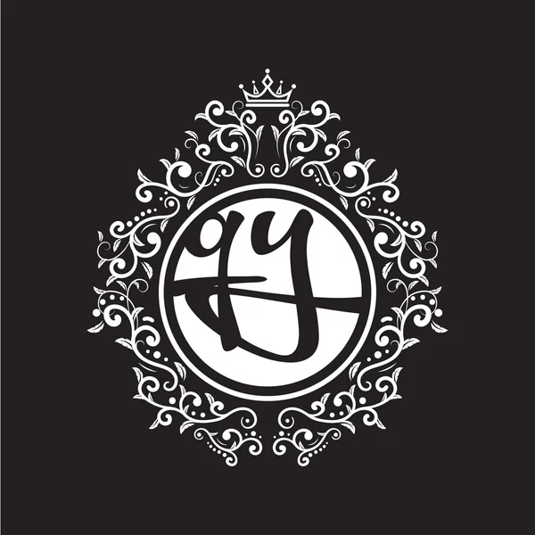 Vintage cercle logo initial — Image vectorielle