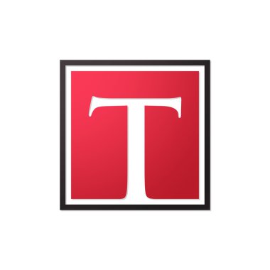 İlk harf logo şekil kare kırmızı siyah