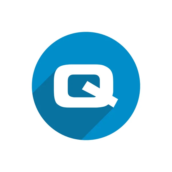 Letra inicial círculo logotipo azul — Vetor de Stock
