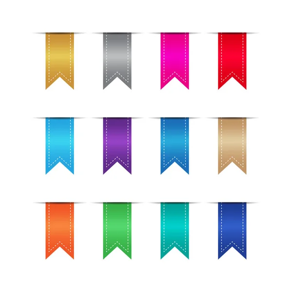 Set ribbons full color — Stock Vector