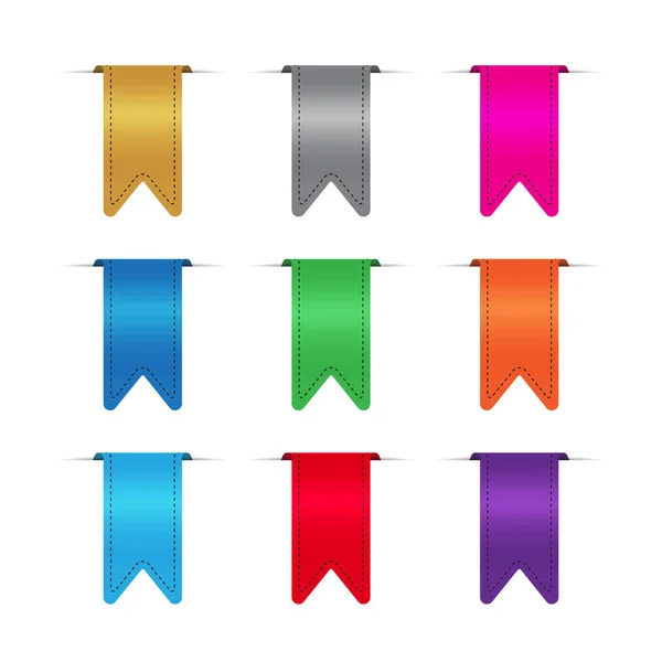 Set ribbons full color — Stock Vector