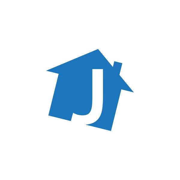 最初の文字ロゴ家アルファベット青い色 — ストックベクタ