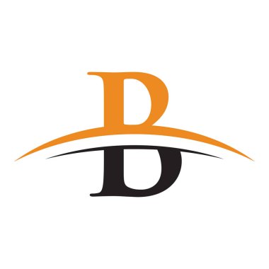 İlk harf logolu swoosh Turuncu Siyah