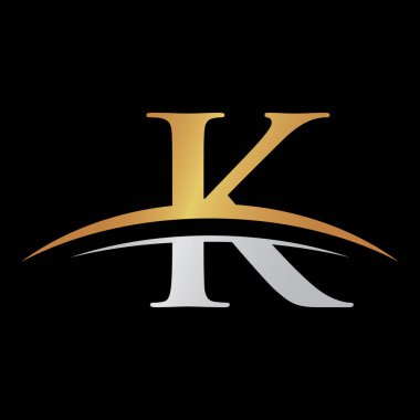 İlk harf logolu swoosh Gümüş altın