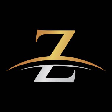 İlk harf logolu swoosh Gümüş altın