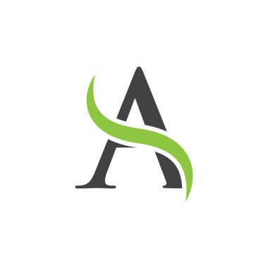 İlk harf logolu swoosh yeşil siyah