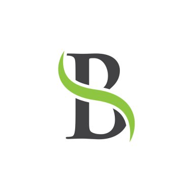 İlk harf logolu swoosh yeşil siyah