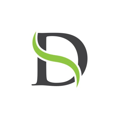 İlk harf logolu swoosh yeşil siyah