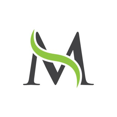 İlk harf logolu swoosh yeşil siyah