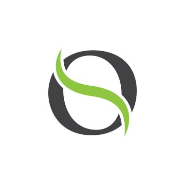 İlk harf logolu swoosh yeşil siyah