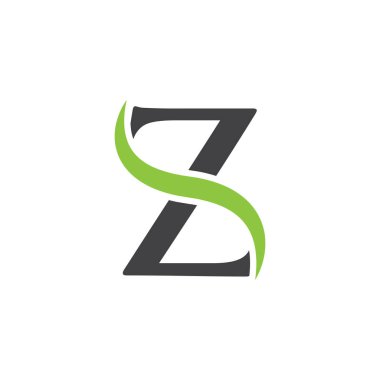 İlk harf logolu swoosh yeşil siyah