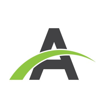 İlk harf logolu swoosh yeşil siyah