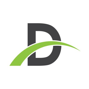 İlk harf logolu swoosh yeşil siyah