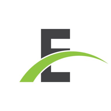 İlk harf logolu swoosh yeşil siyah