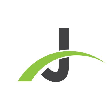 İlk harf logolu swoosh yeşil siyah