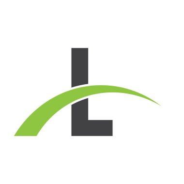 İlk harf logolu swoosh yeşil siyah