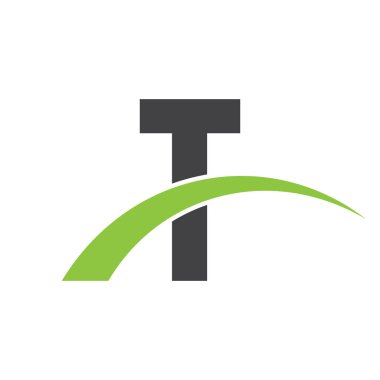 İlk harf logolu swoosh yeşil siyah