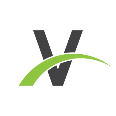 İlk harf logolu swoosh yeşil siyah