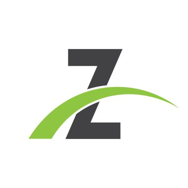 İlk harf logolu swoosh yeşil siyah