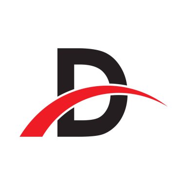 İlk harf swoosh logo kırmızı siyah renk