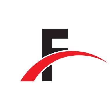 İlk harf swoosh logo kırmızı siyah renk