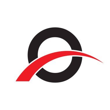 İlk harf swoosh logo kırmızı siyah renk