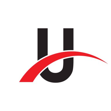 İlk harf swoosh logo kırmızı siyah renk