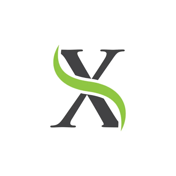 Počáteční písmeno logo swoosh zelená černá — Stockový vektor