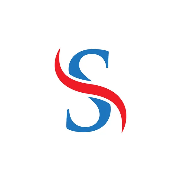 Начальный логотип буквы с красно-синим цветом — стоковый вектор