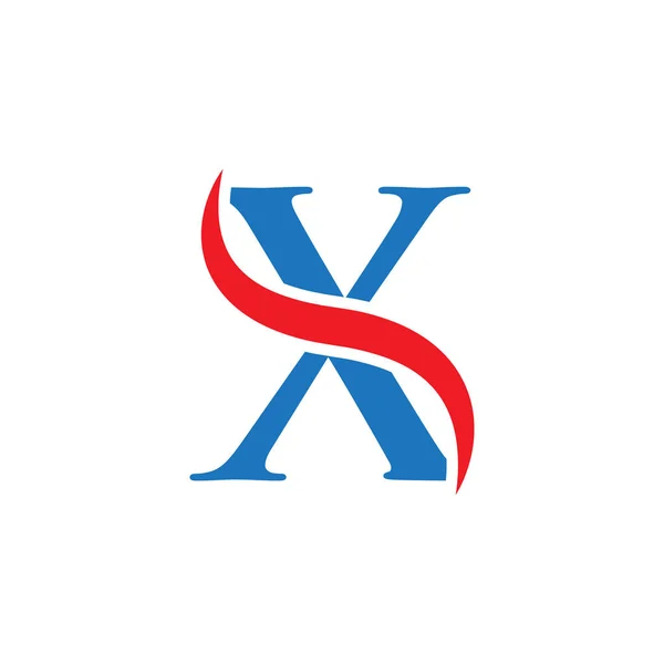 Počáteční písmeno logo swoosh červená modrá — Stockový vektor