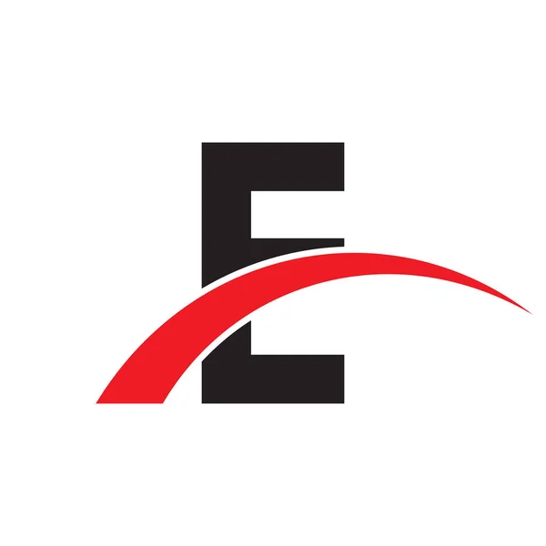 Lettre initiale swoosh logo rouge noir couleur — Image vectorielle