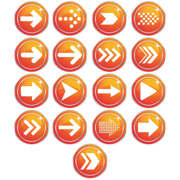 Symbol Kreis Pfeil orange setzen — Stockvektor