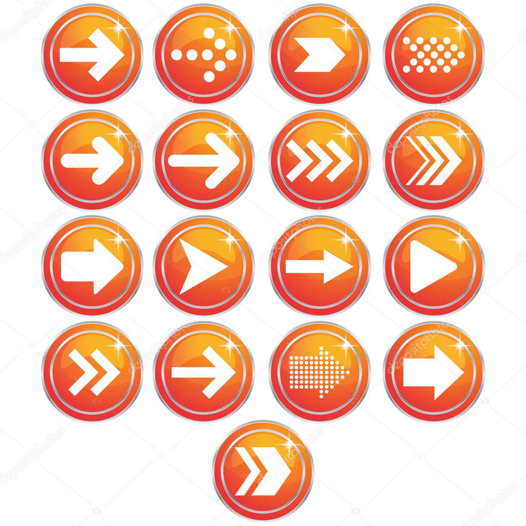 set icon circle arrow orange