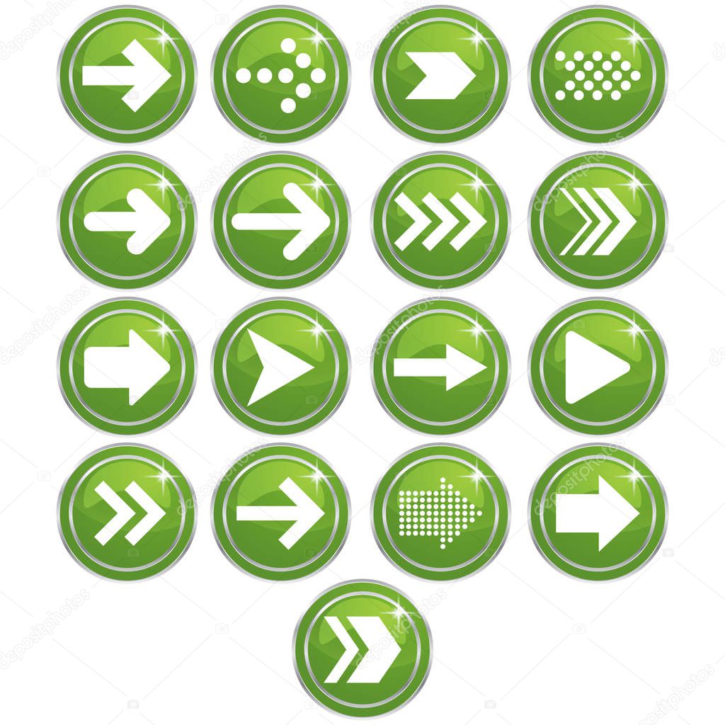 set icon circle arrow green