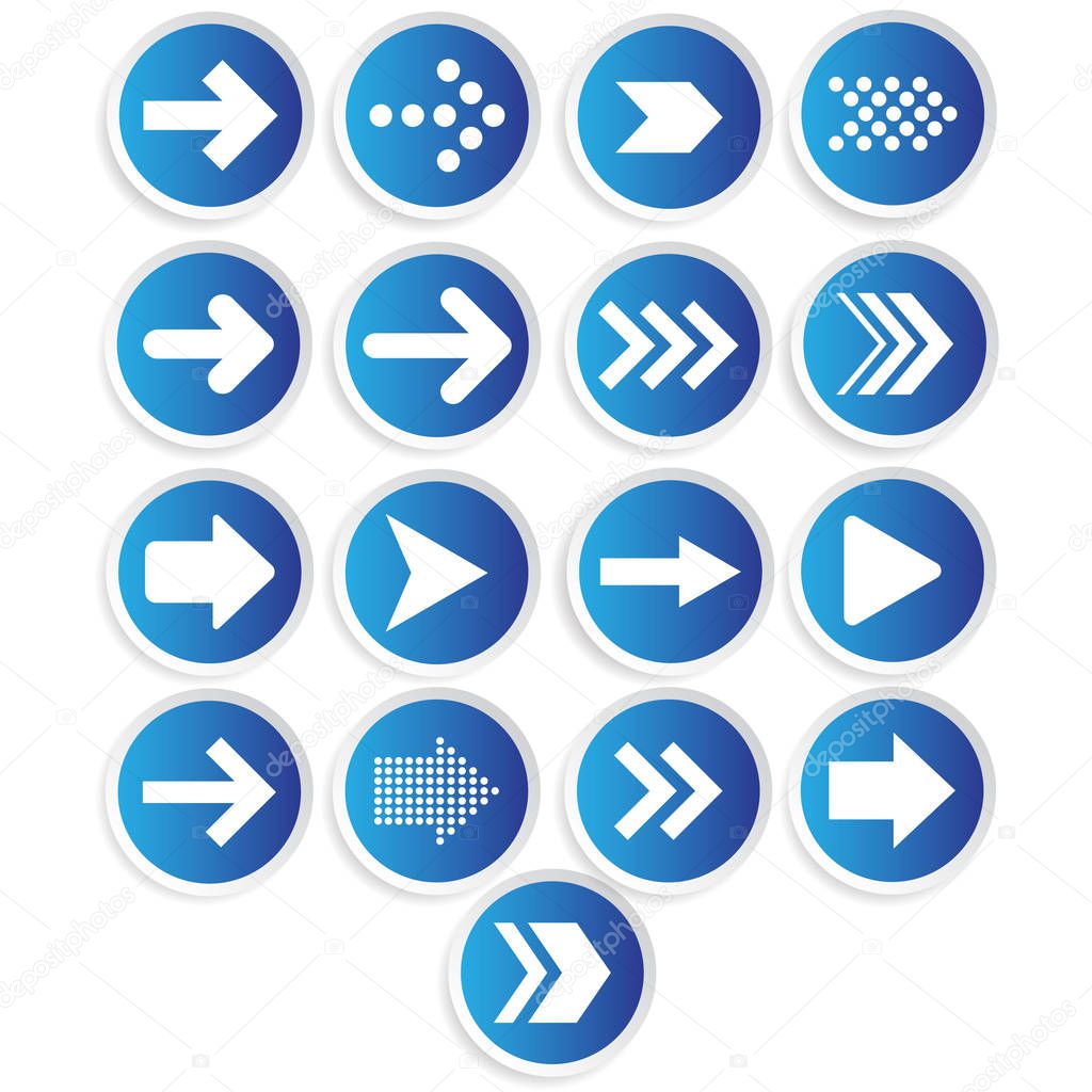 set icon circle arrow blue