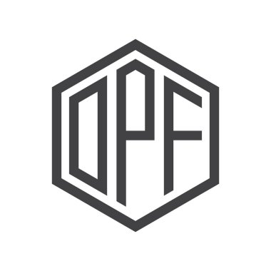 üç harfli baş harfleri altıgen logo siyah işareti simgesi